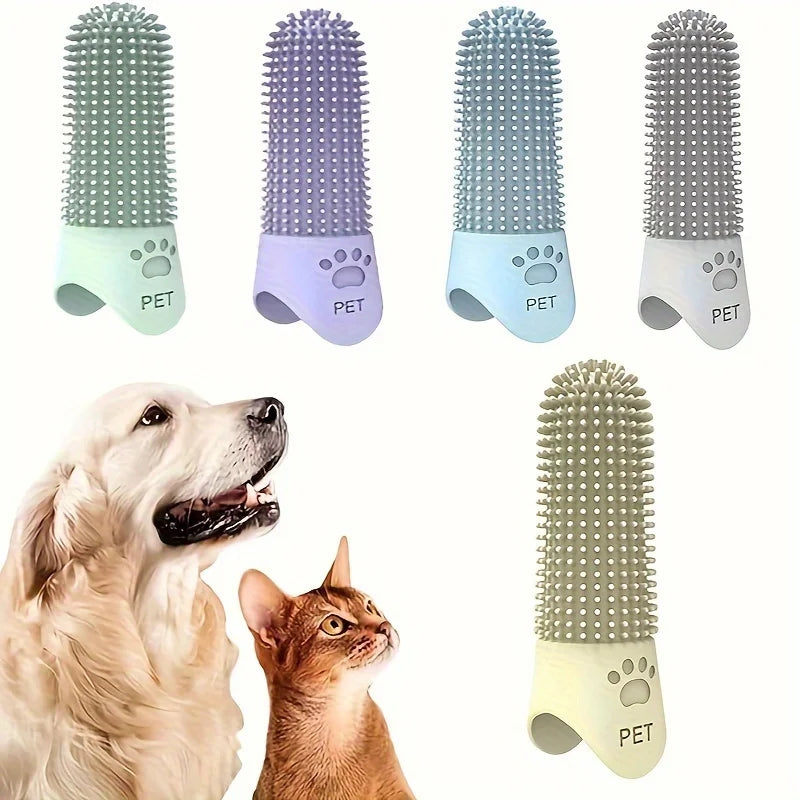 Soft Silicone Dog Toothbrush 360° Finger Toothbrush for Dogs/Cats