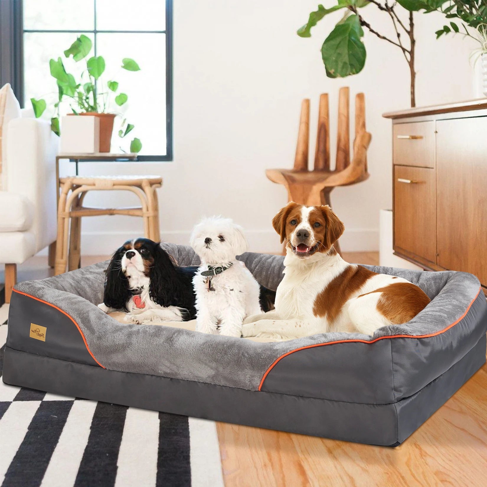 Large Dog Bed Soft Comfortable Anti Allergy Warm Fleece Removable Washable Cover