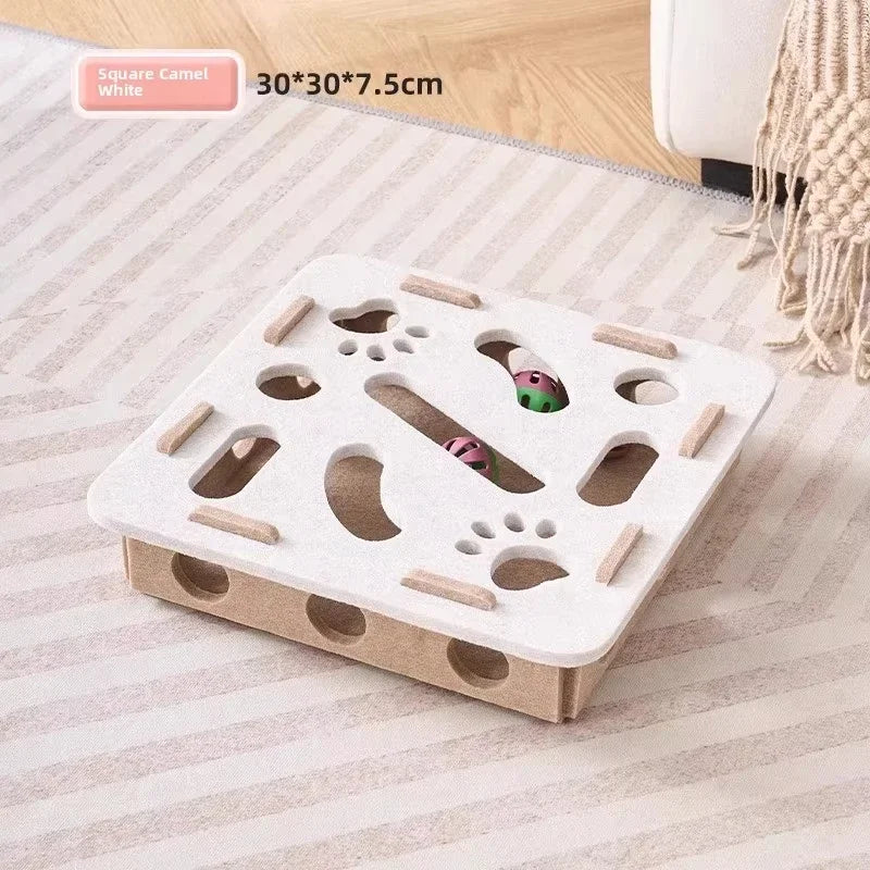 Cat Puzzle Toy Felt Puzzle Box Cat Exercise Toy With Ball