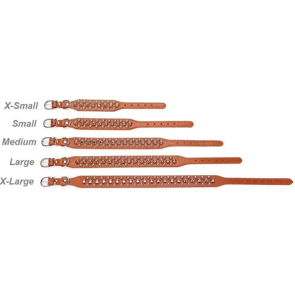 Adjustable Leather Pet Dog collar Neck Strap Spiked Dog Collar For Small Dog Cat