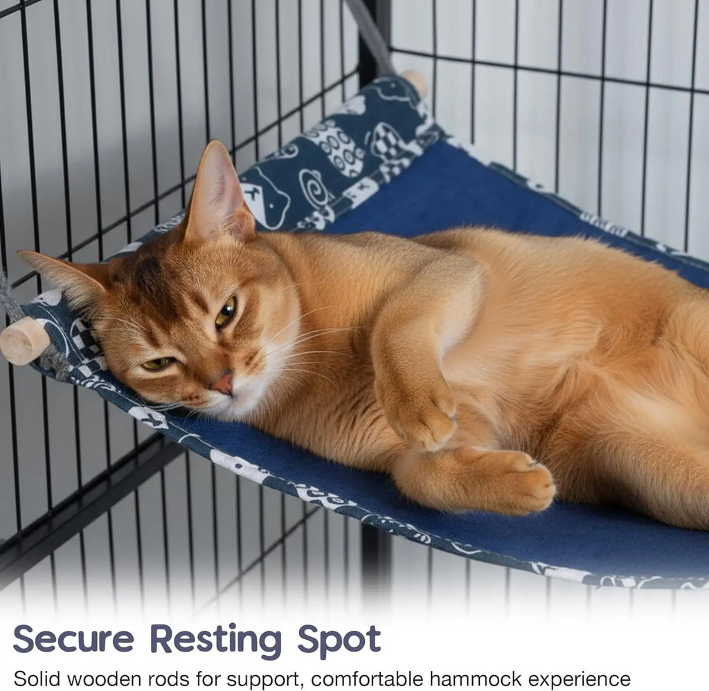 2 Pack Cat Hammock Hanging Reversible Adjustable, 24.4in*14.6 in Soft Sleeping Hammock for Cats