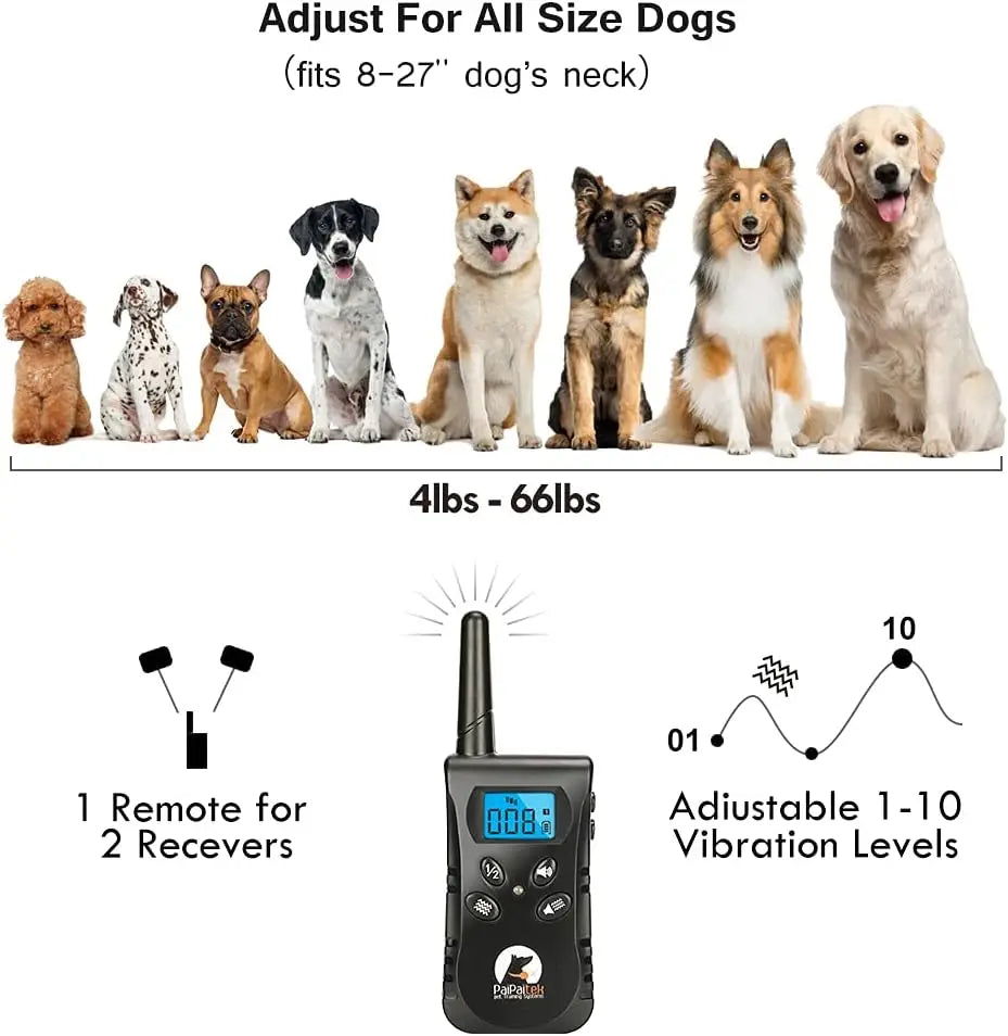 No Shock Dog Training Collar with Remote,1600ft Rechargeable Vibration Collar, Waterproof
