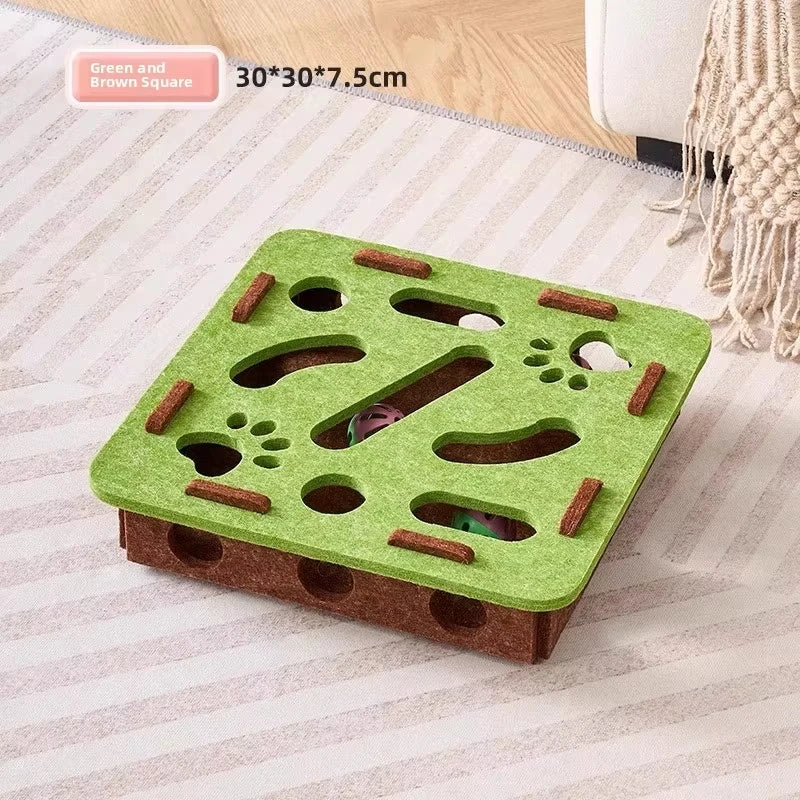 Cat Puzzle Toy Felt Puzzle Box Cat Exercise Toy With Ball