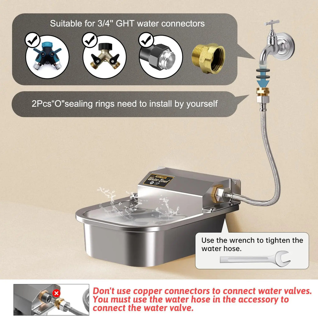 Automatic Water Dispenser for Dogs, Patented 3L Water Bowl, Stainless Steel Waterer