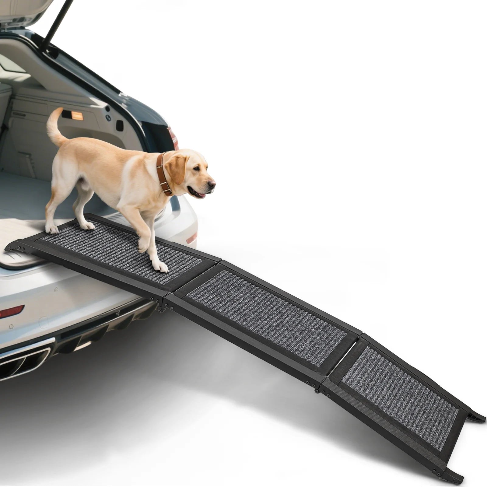 Folding Dog Ramp For Car, Pet Ramps For Large Dogs With Non-Slip Rug Surface