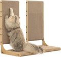 2-Pack L-Shaped Cat Scratching Board, 25.6'' Tall Vertical Scratcher for Indoor Cats, Wall and Couch Protector