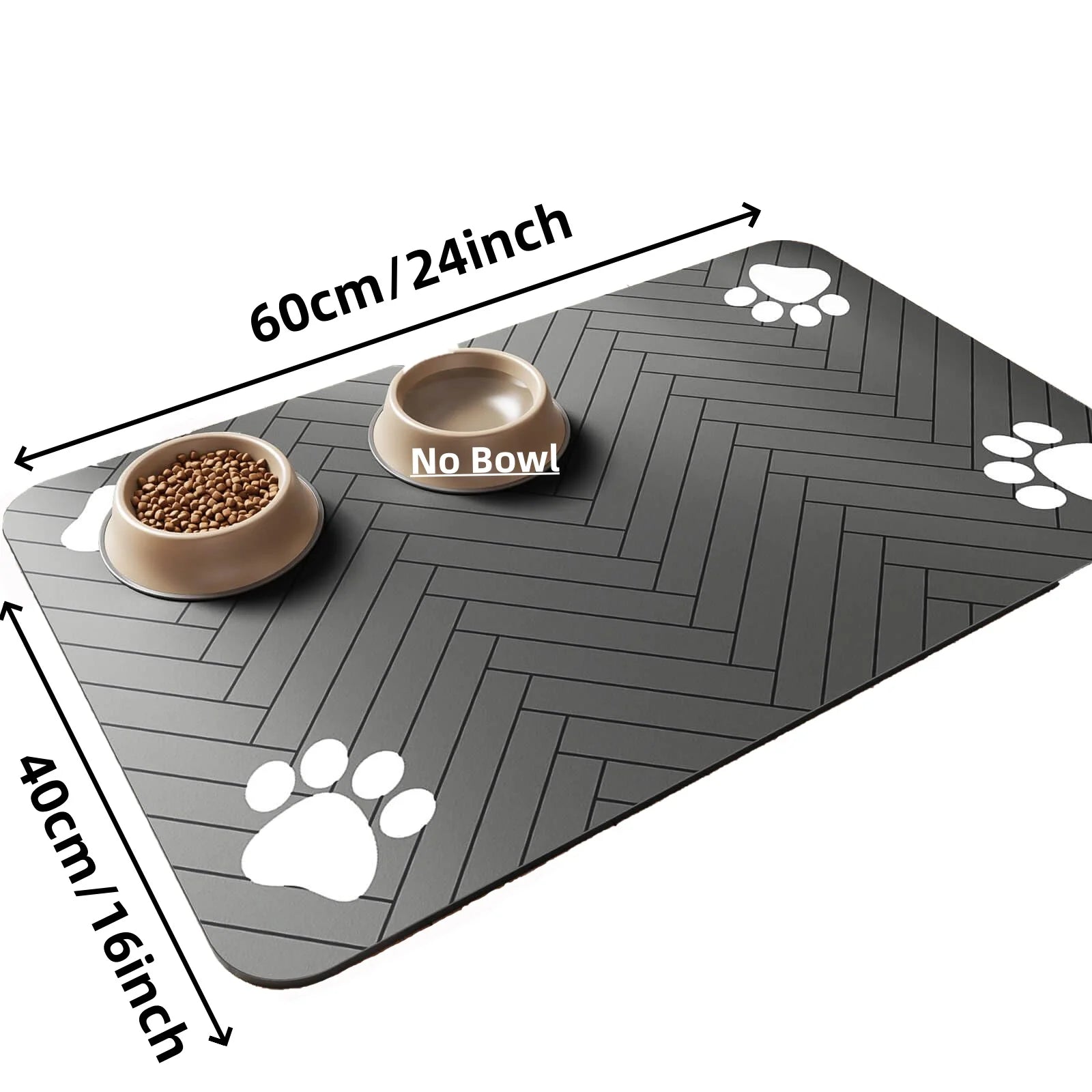 Pet Feeding Mat-Absorbent For Food and Water Bowl with Waterproof Rubber Backing