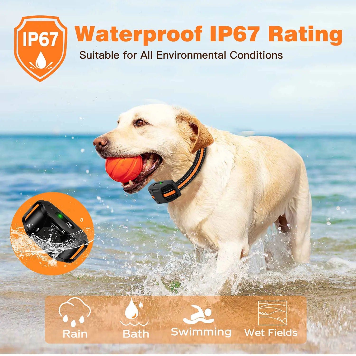 3300Ft Electric Dog Training Collar Remote Control Waterproof With Vibration