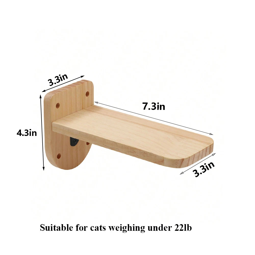 Cat Climbing Shelf Wall Mounted Four Step Stairway With Sisal Scratching Post For Cats