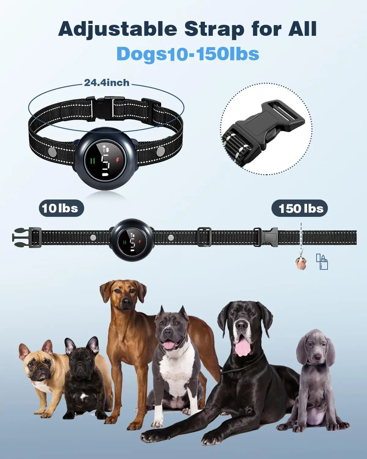 2-in-1 Smart Dog Training Collar with Anti-Bark Feature, 3300FT Remote, Adjustable for All Breeds