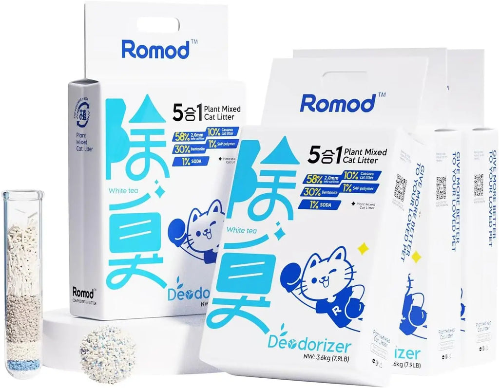 4-Pack 5-in-1 Cat Litter: Fast Clumping and Odor Control