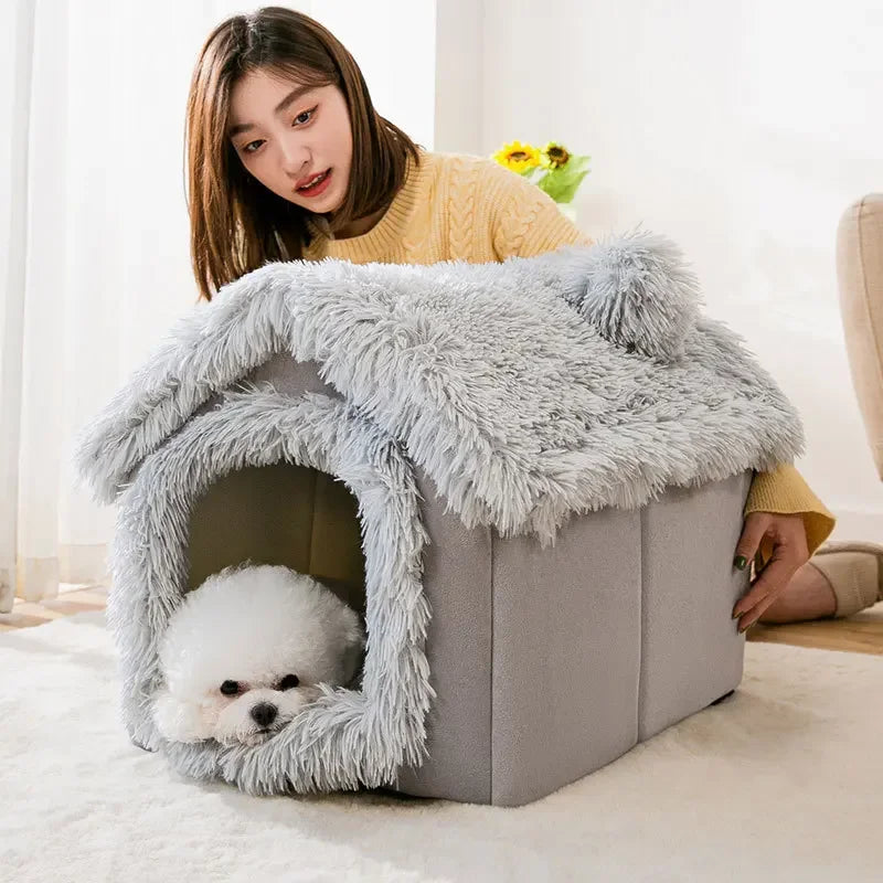 Dog Kennel Indoor Soft Comfortable Puppy House Winter Warm Pet Sleeping Mat