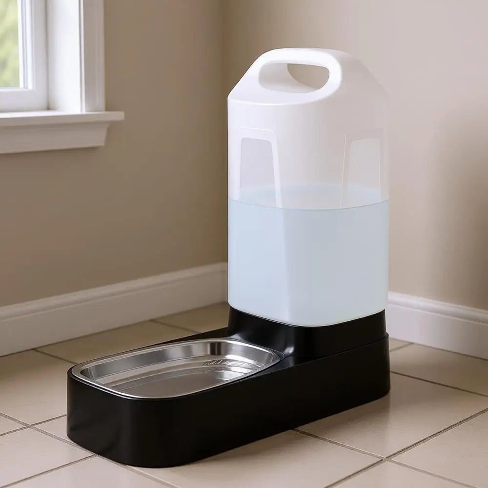 2.4 Gallon Gravity Pet Water Dispenser with Stainless Steel Bowl
