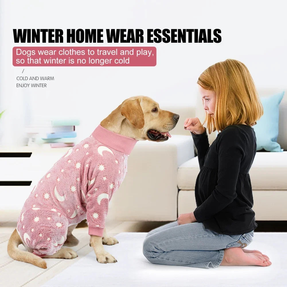 Soft Dog Pajama 4 Legged Warm Fleece Stretchable Dog Pajamas