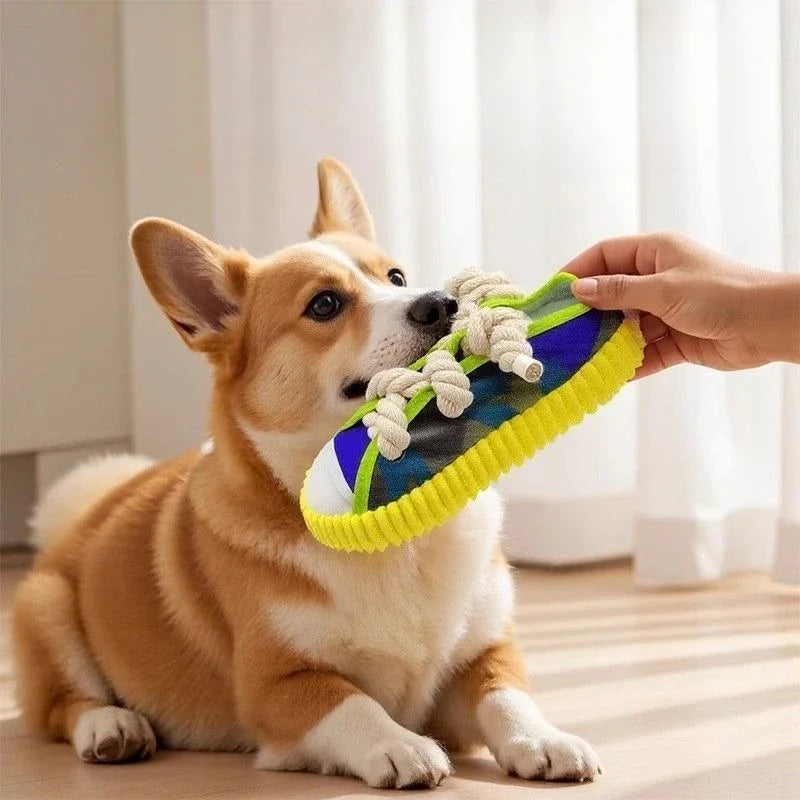 Dog Squeak Toy Teeth With Cotton Rope Pet Chewing Toys