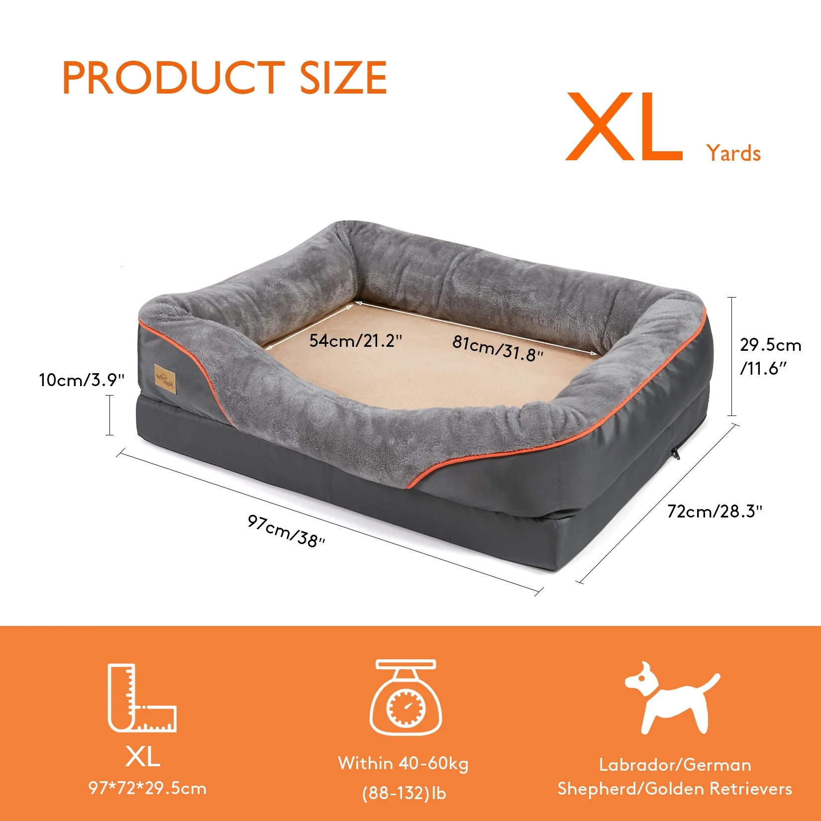 Large Dog Bed Soft Comfortable Anti Allergy Warm Fleece Removable Washable Cover