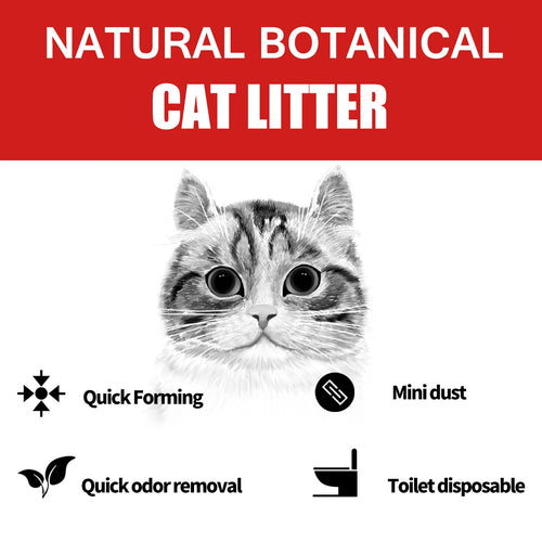 33lbs Tofu Cat Litter, Natural Botanical, Dust-Free, Flushable, Quick Clumping, Odor Control