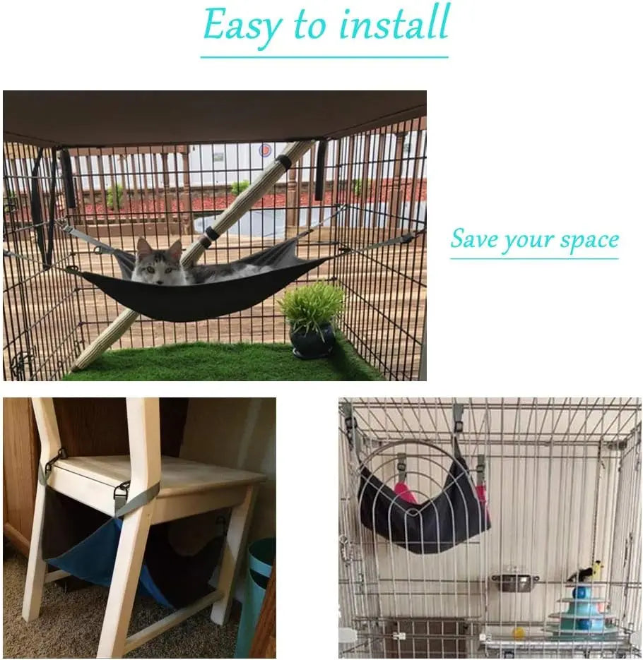 Hanging Cat Hammock, Pet Hammock for Cage, Waterproof Resting Sleepy Pad