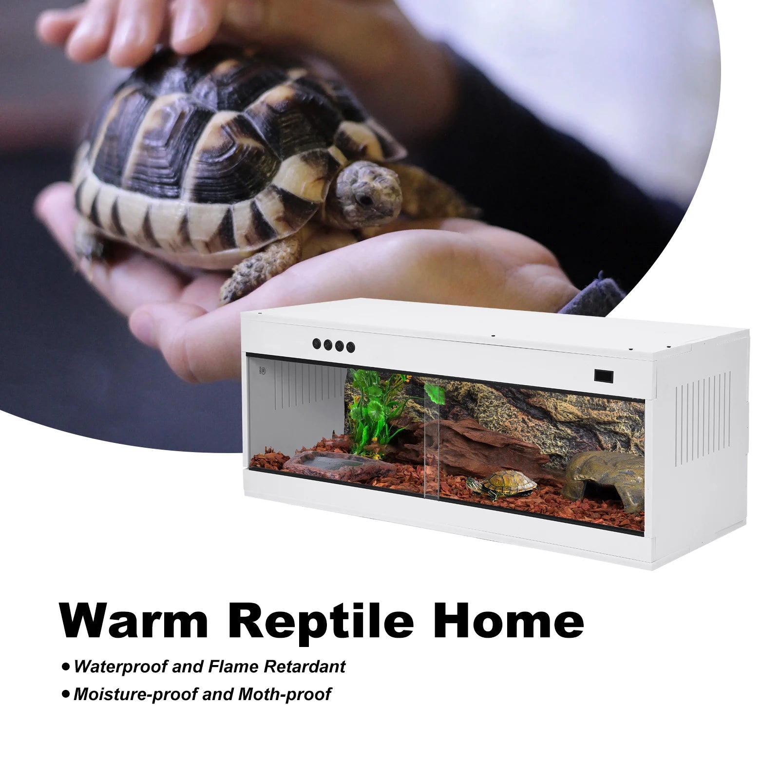 Reptile Enclosure Lizard Terrarium Tempered Glass Amphibians Enclosure for All Types