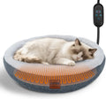 Heated Cat Bed Indoor - Self Warming Donut Cave with Timer & Adjustable Temperature