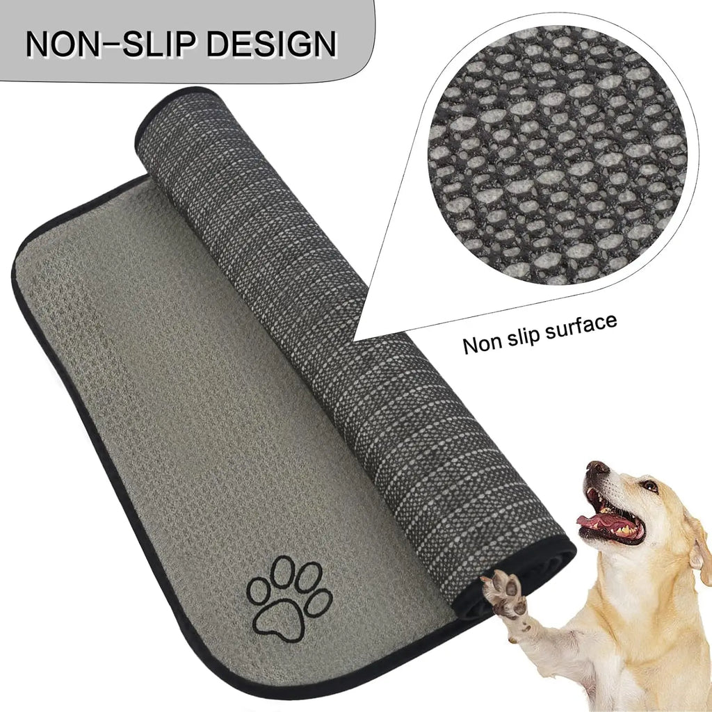 Extra-Large Non-Slip Pet Feeding Mat, Absorbent Microfiber