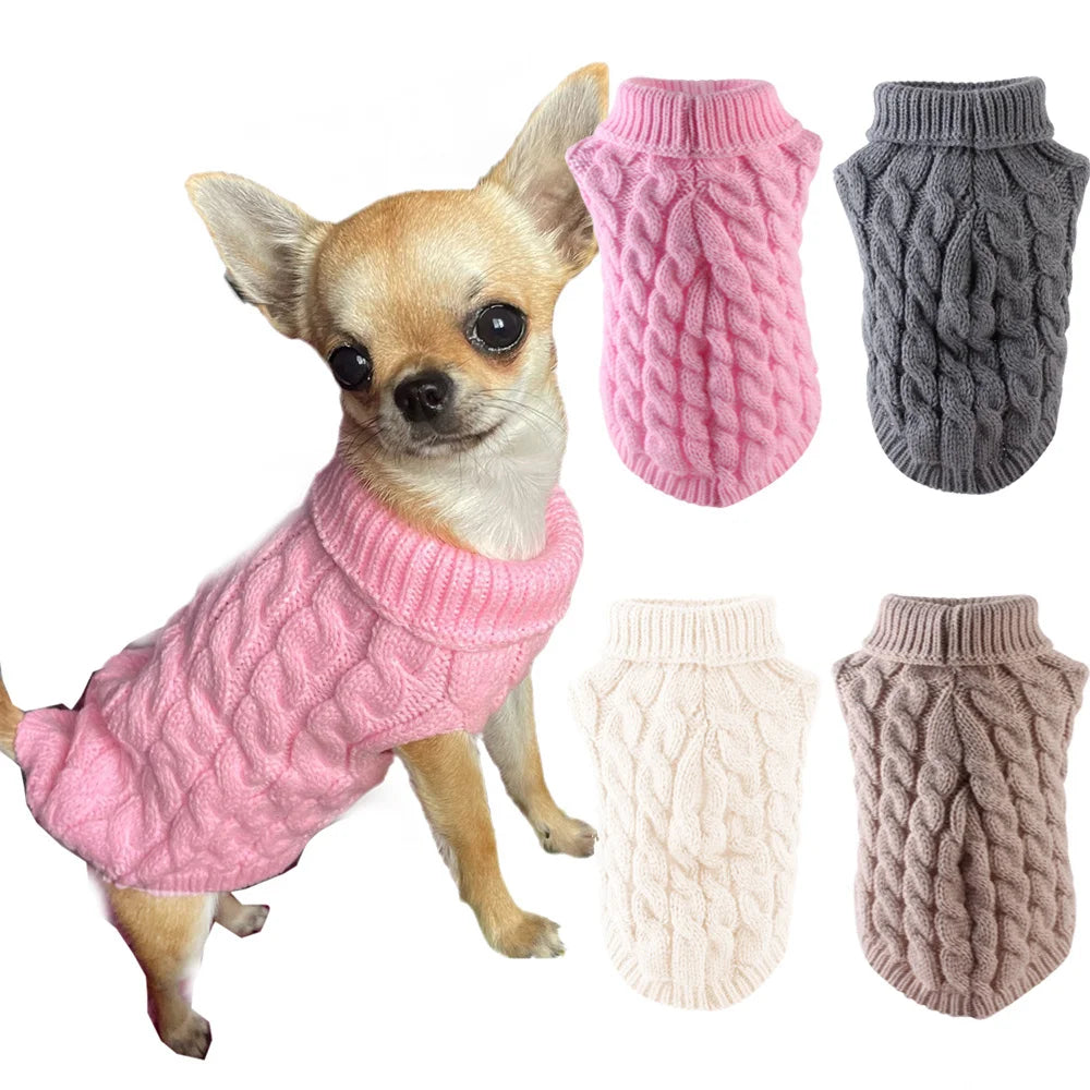Classic Solid Chihuahua Puppy Dog Sweater for Small Dogs