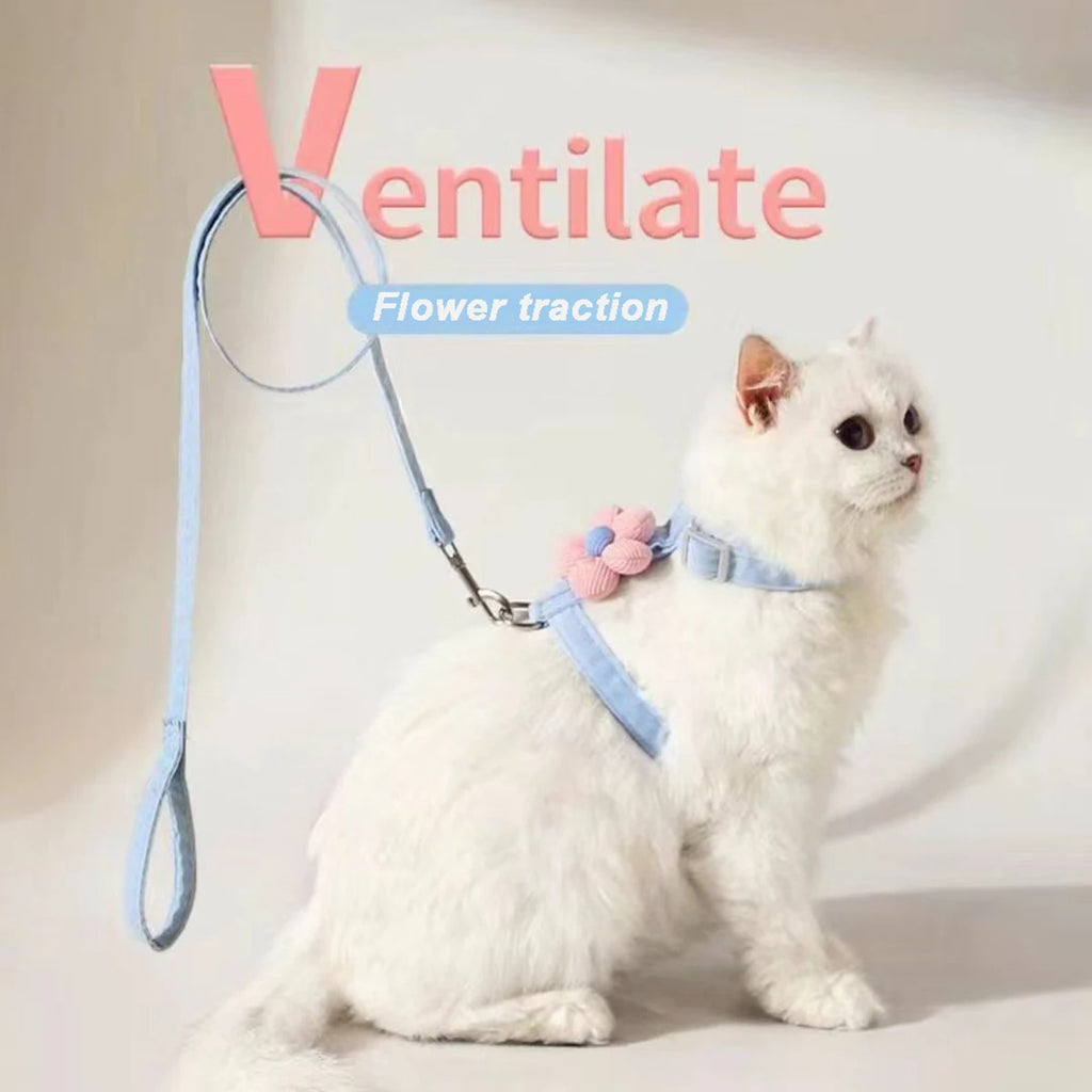 Cat Harness and Leash Sets, Adjustable Dog Harness for Small Dog, Leash Breathable Pet