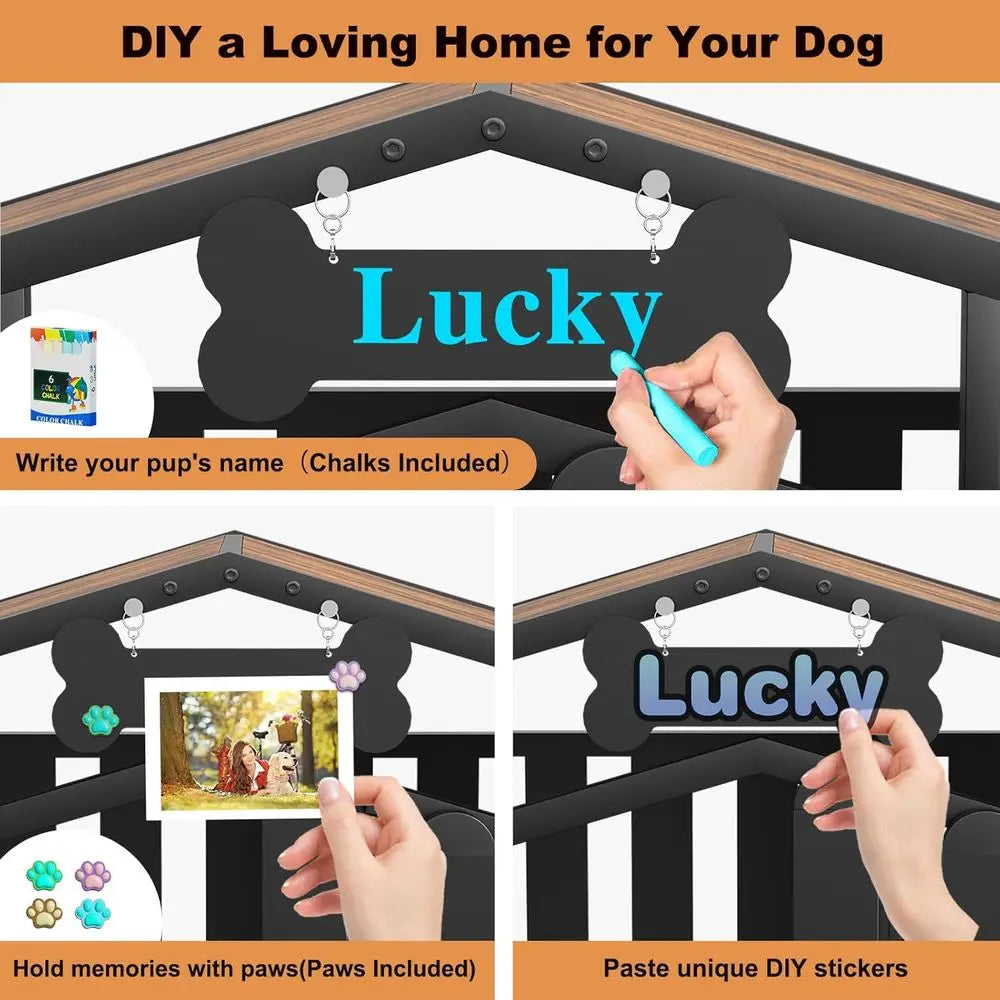 Heavy Duty Dog Crate Furniture, Dog Kennel Indoor with 360° Wheels