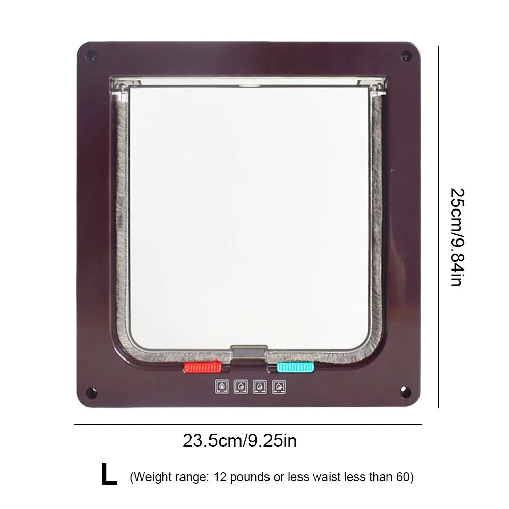 Cat Flap Door with 4 Way Security Lock In & out Pet Door Dog/Cat For Sliding Door