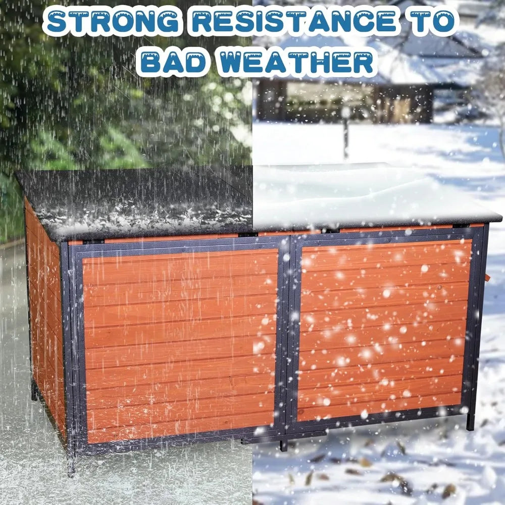 Extra Large Dog House Outdoor Insulated Weatherproof For Winter, 6 Sides All-Round Foam