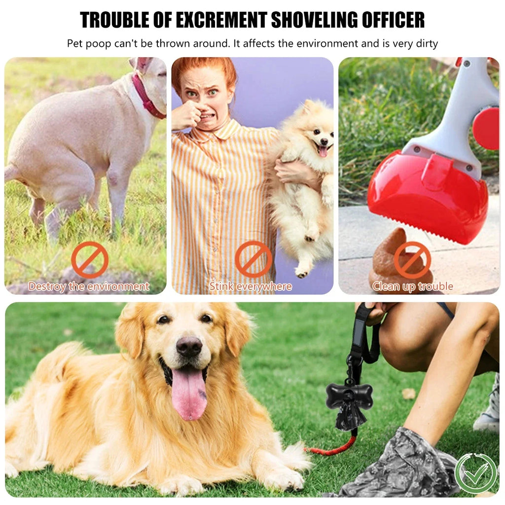 2/40Rolls Pet Dog Poop Bags Dispenser Collector Garbage Bag Puppy Cat Pooper Scooper Bag