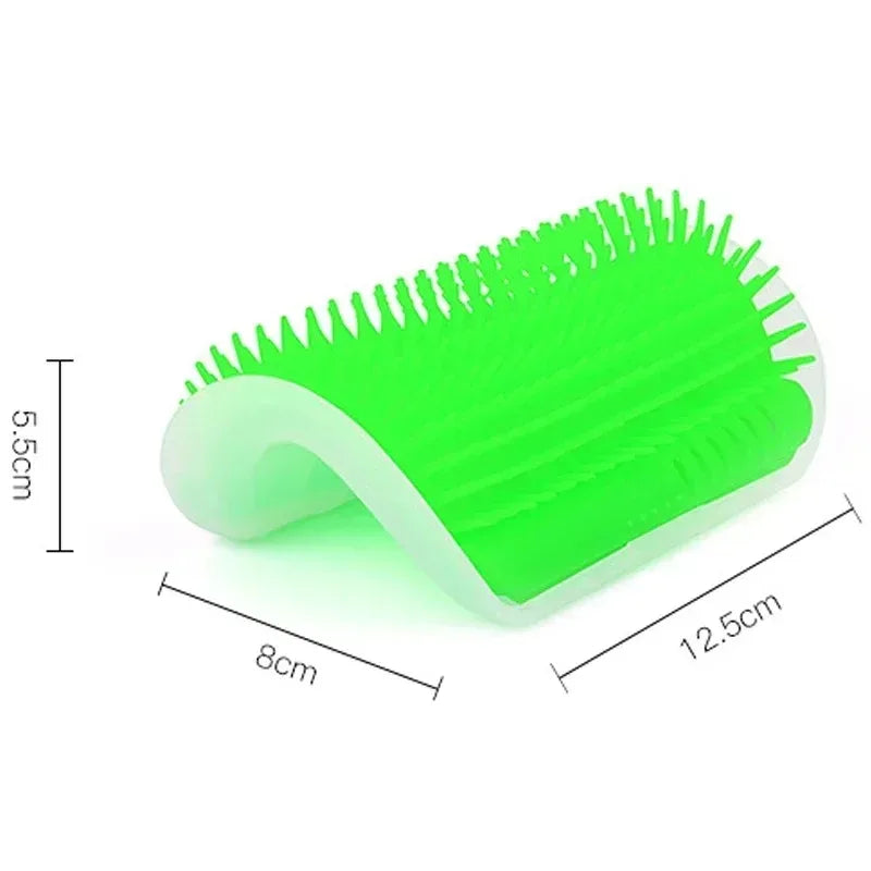 Cat Corner Brush Comb Massager for Cat Grooming with Catnip