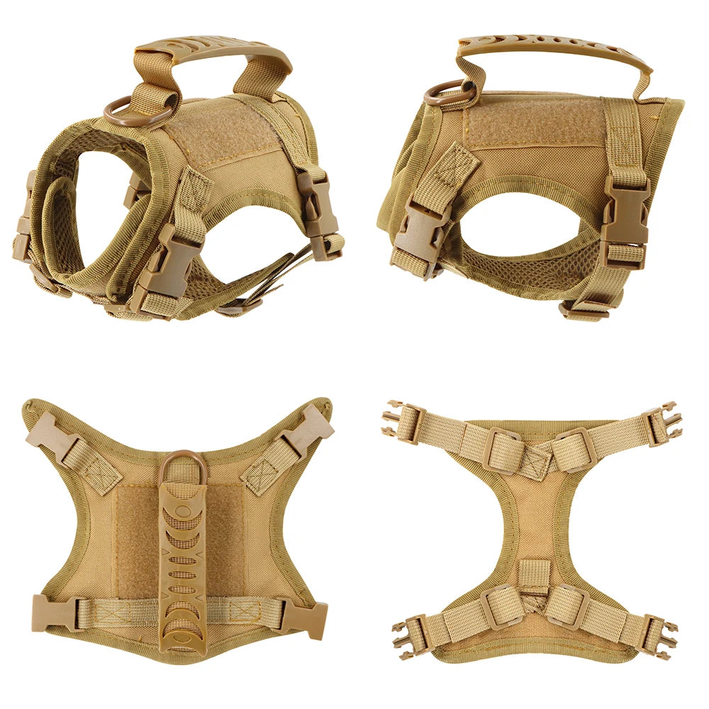 Tactical Puppy Harness Leash For Small Dogs/Cats, Adjustable Kitten Vest, For Military Service Dog Working