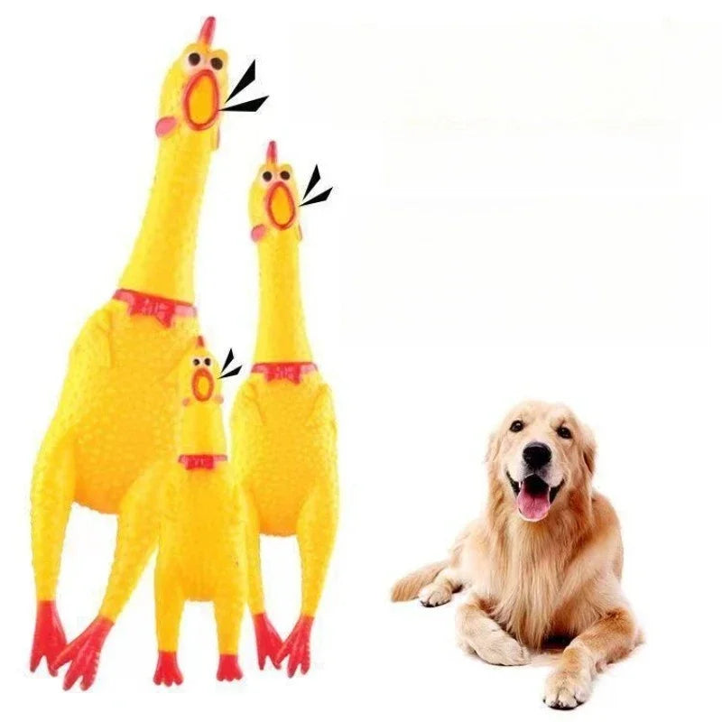 Squeaky Screaming Chicken Pet Toy Funny Molar Chew