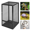 Micro Habitat Terrarium Enclosure, Freestanding Reptile Feeding Box, (Black)