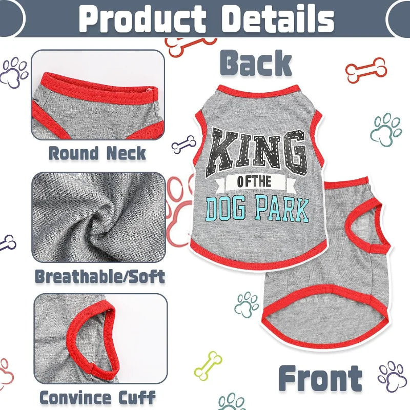 4 Pieces Puppy Clothes for Small Dogs Boy Summer Puppy Clothes for Chihuahua Yorkie Soft Cute Pattern Dog Shirt Spring Pet Cat C