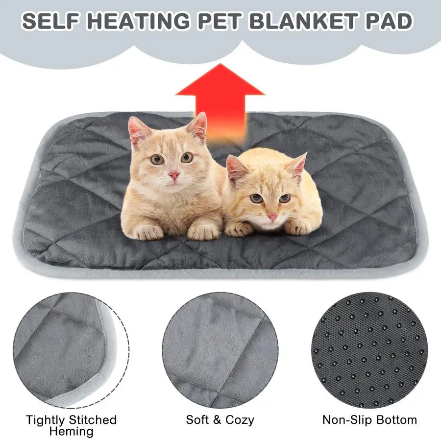 Pack Self Heating Cat Mat Self Warming Cat Bed Extra Warm  Reflects Body Heat Washable
