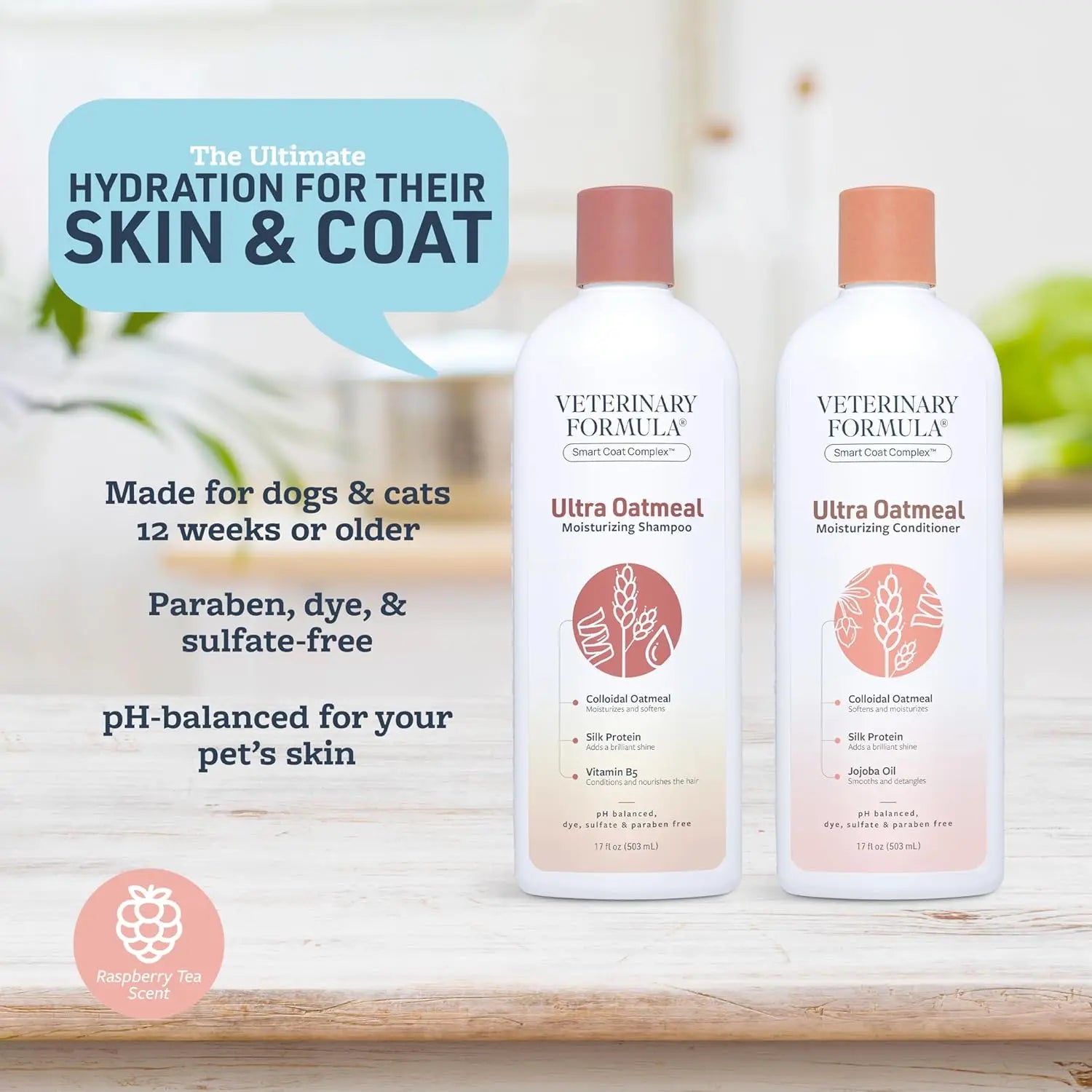 Ultra Oatmeal Shampoo & Conditioner Bundle for Dogs & Cats Softens & Shines Coat