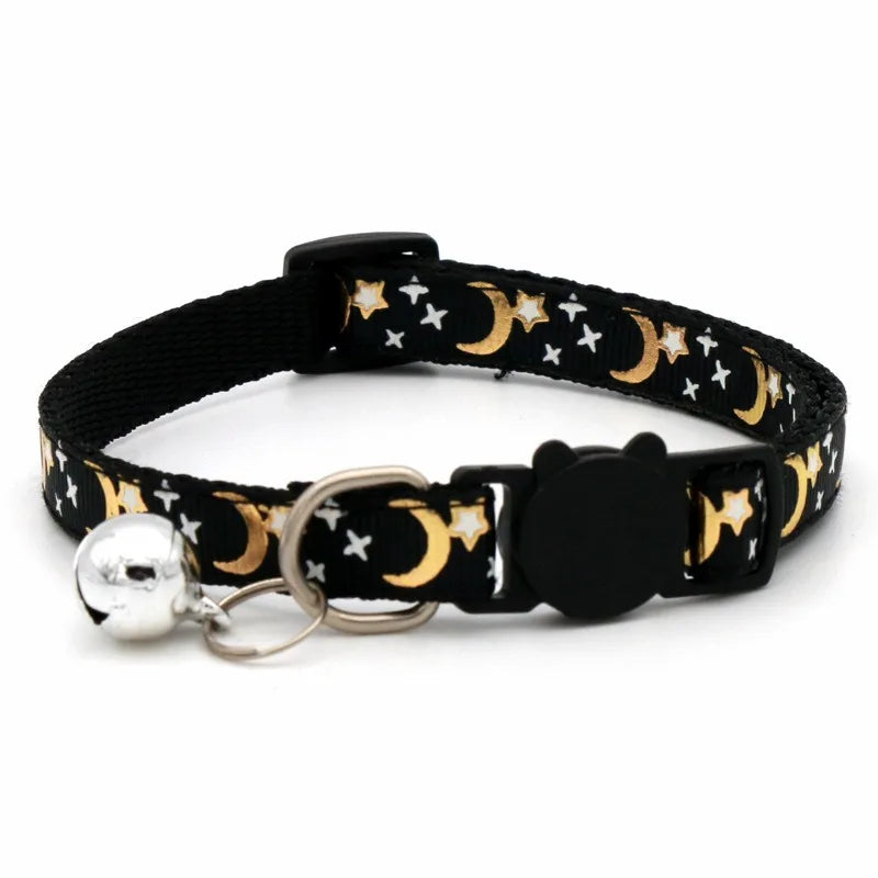 Pet Collar With Bell Cartoon Footprint, Adjustable Safety Bell Ring Necklace