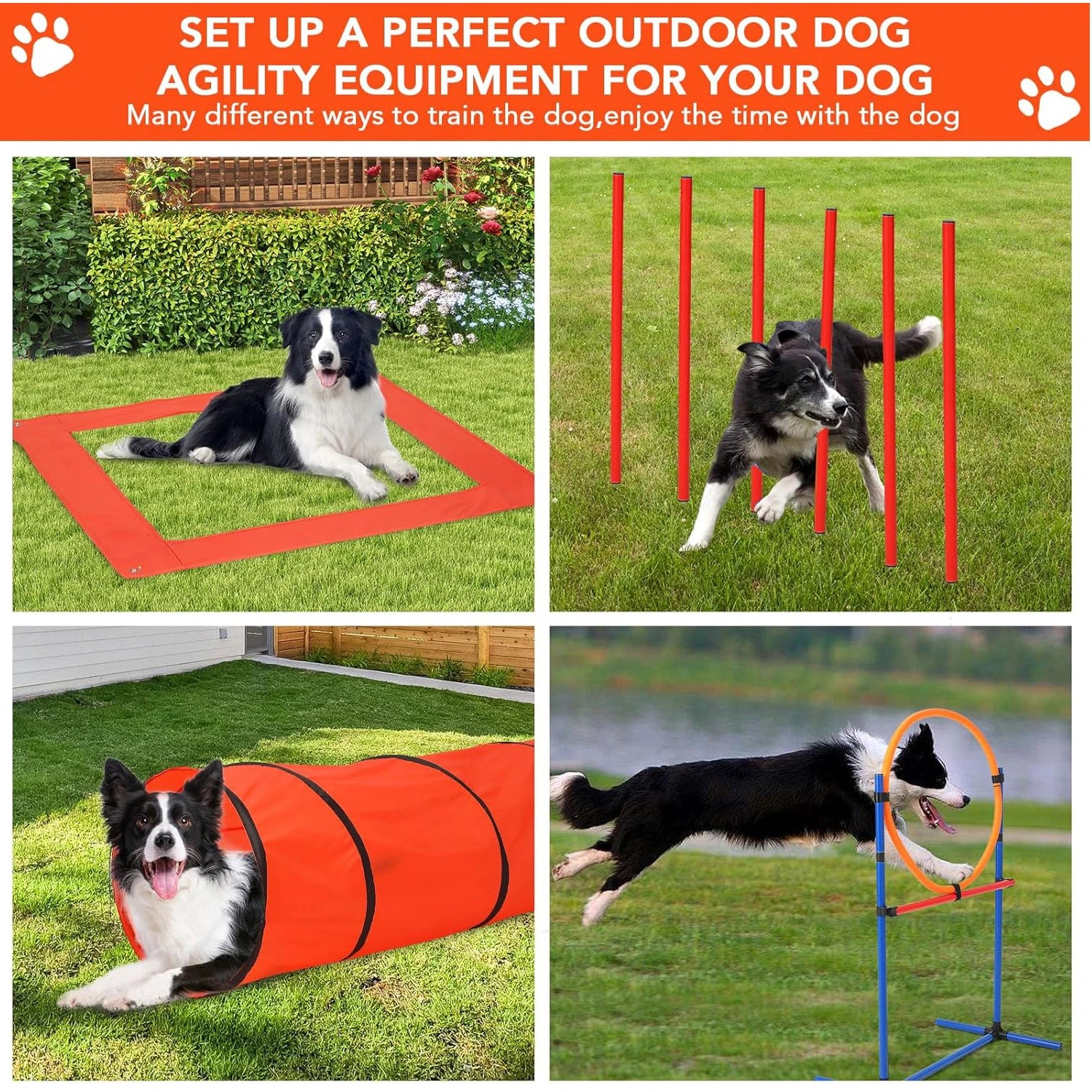 87 Pcs Dog Agile Training Equipment Set Obstacle Course Kit