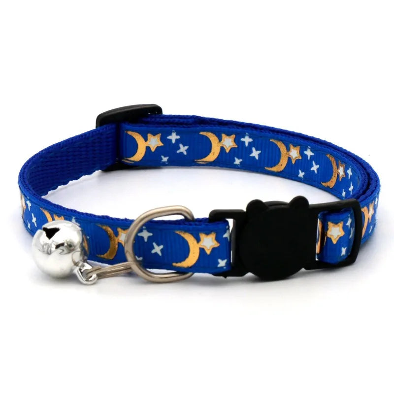 Pet Collar With Bell Cartoon Footprint, Adjustable Safety Bell Ring Necklace