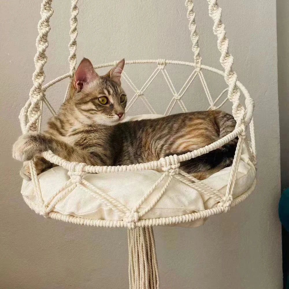 1PC Winter Hand-Woven Kitten Hammock Hanging Cat Bed