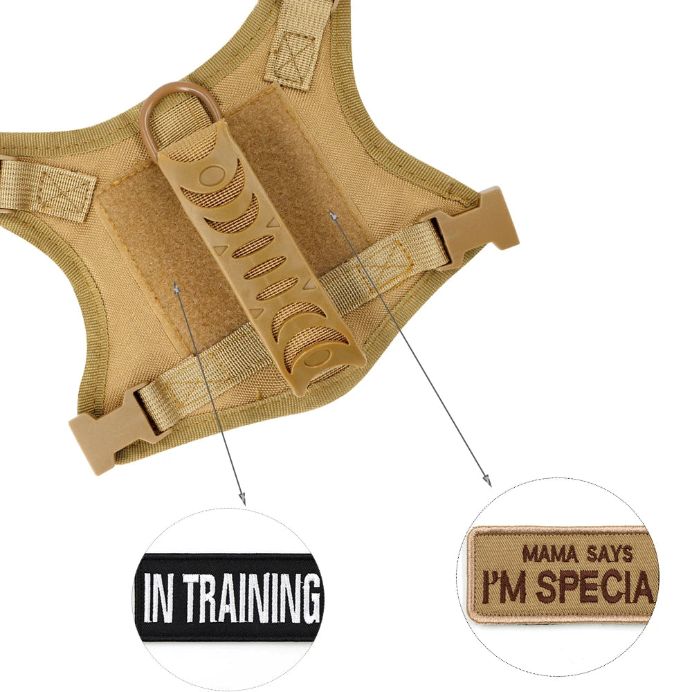 Tactical Puppy Harness Leash For Small Dogs/Cats, Adjustable Kitten Vest, For Military Service Dog Working