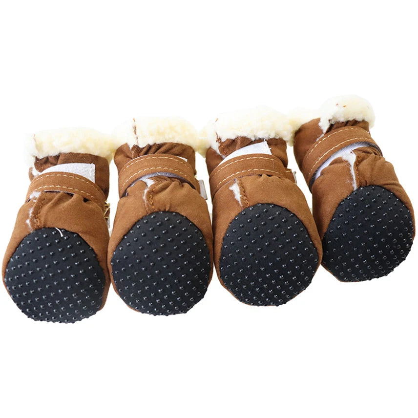 4Pcs Winter Waterproof Warm Pet Dog Shoes Non-slip Snow Boots