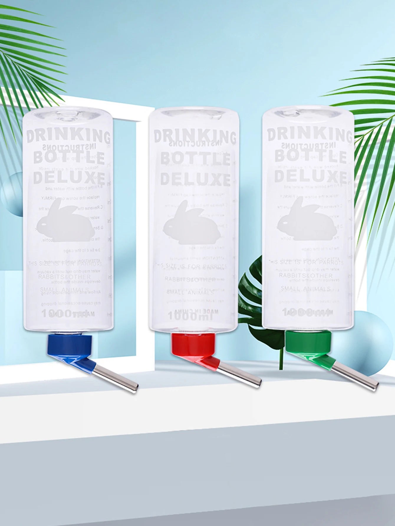 Random Color Small Animals Drinker Hangable Water Bottle for Rabbit Guinea Pig Parrot