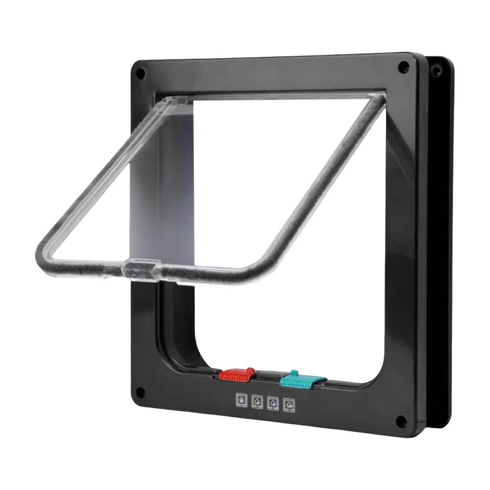 Cat Flap Door with 4 Way Security Lock In & out Pet Door Dog/Cat For Sliding Door