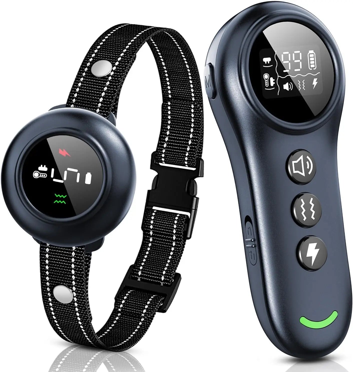 2-in-1 Smart Dog Training Collar with Anti-Bark Feature, 3300FT Remote, Adjustable for All Breeds