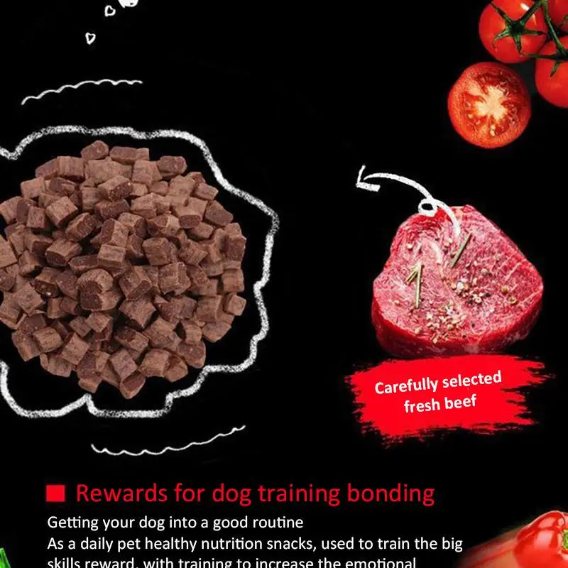 Diced Beef Particles Digestive Nutritious Delicious Chewy Training Rewards