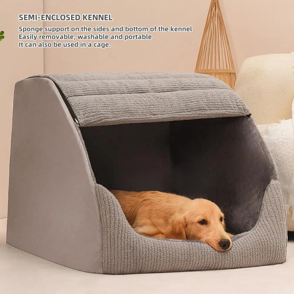 Extra Large Dog Bed House, 30D Memory Sponge, Cozy Indoor Plush Cave