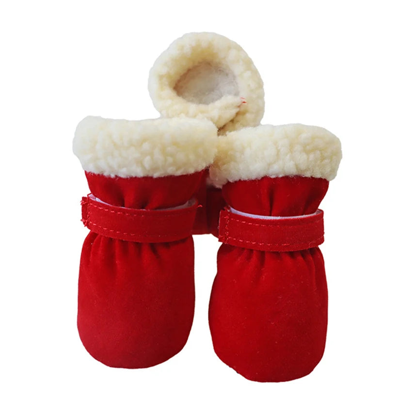 4Pcs Winter Waterproof Warm Pet Dog Shoes Non-slip Snow Boots